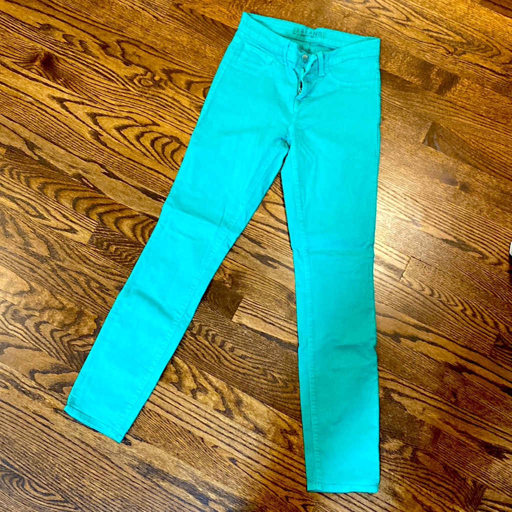 J Brand Skinny Fit MidRise Denim In Emerald Green